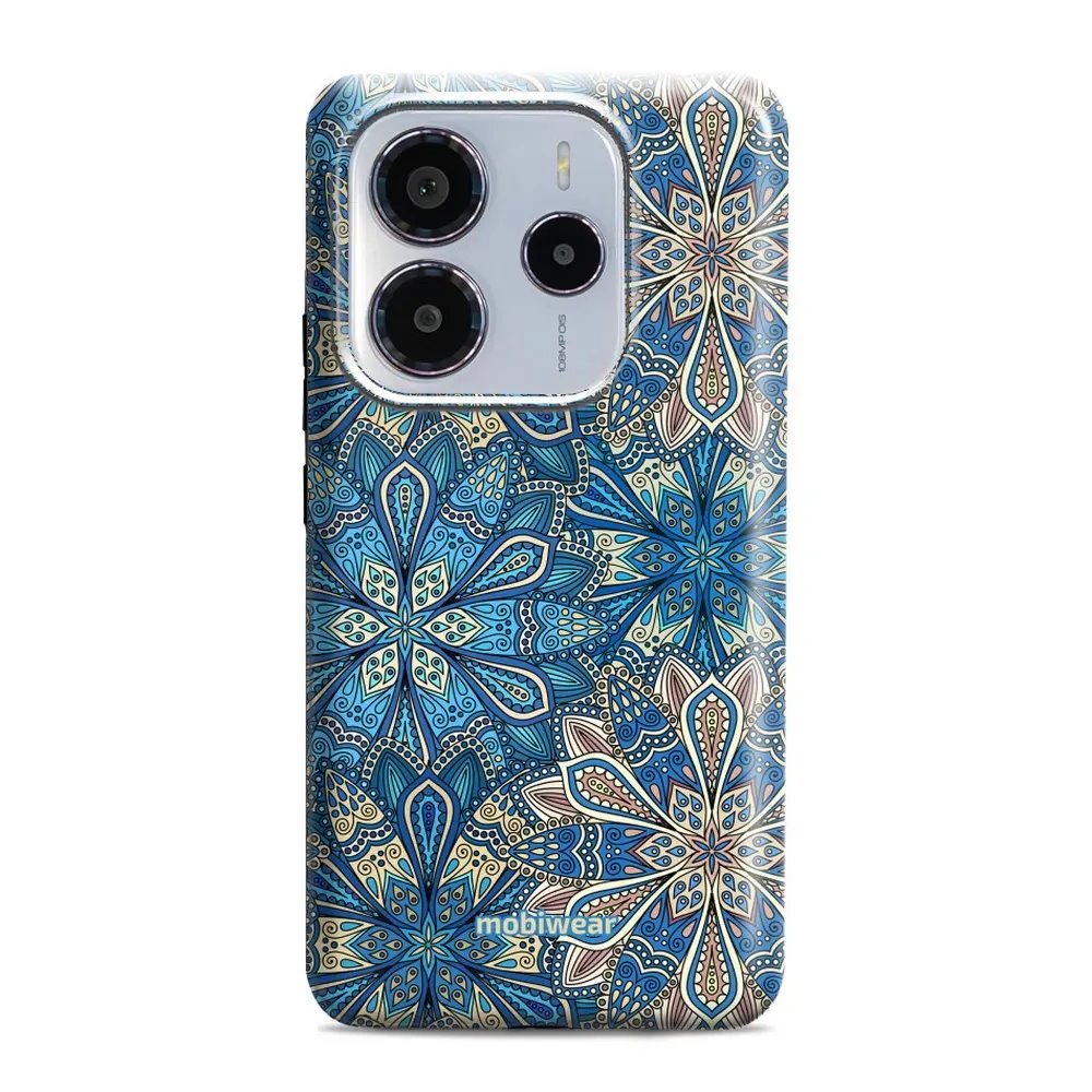 Odolný obal Mobiwear Elite Pro - Xiaomi Redmi Note 14 5G - E108E Modré mandala květy