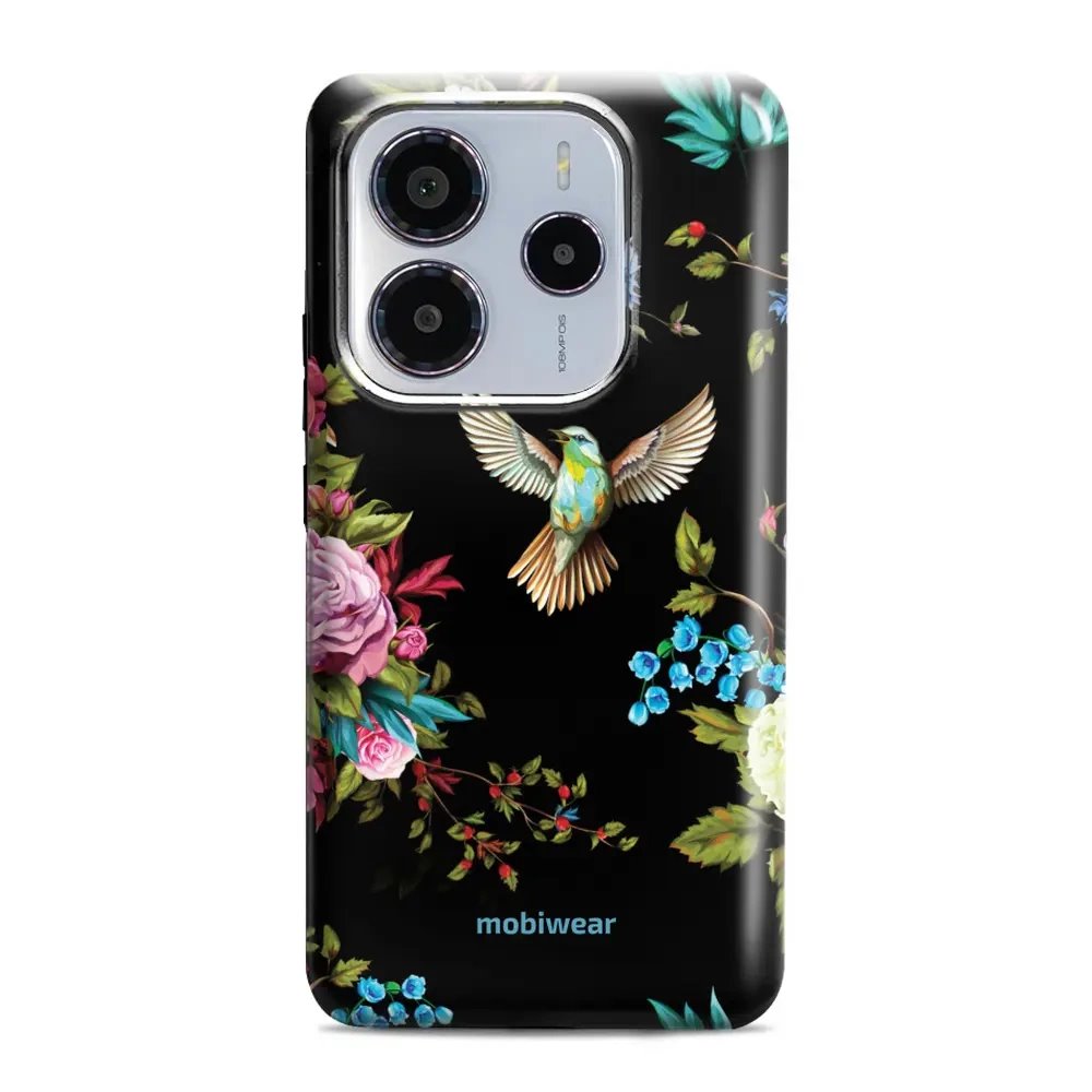Odolný obal Mobiwear Elite Pro - Xiaomi Redmi Note 14 5G - ED09E Ptáček a květy