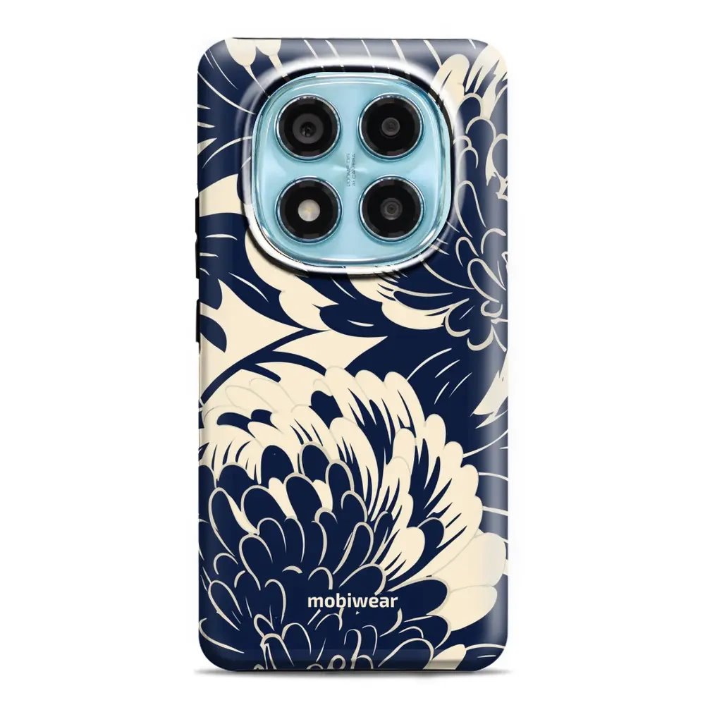 Odolný obal Mobiwear Elite Pro - Xiaomi Redmi Note 14 Pro 5G - EA40E Modré a béžové květy