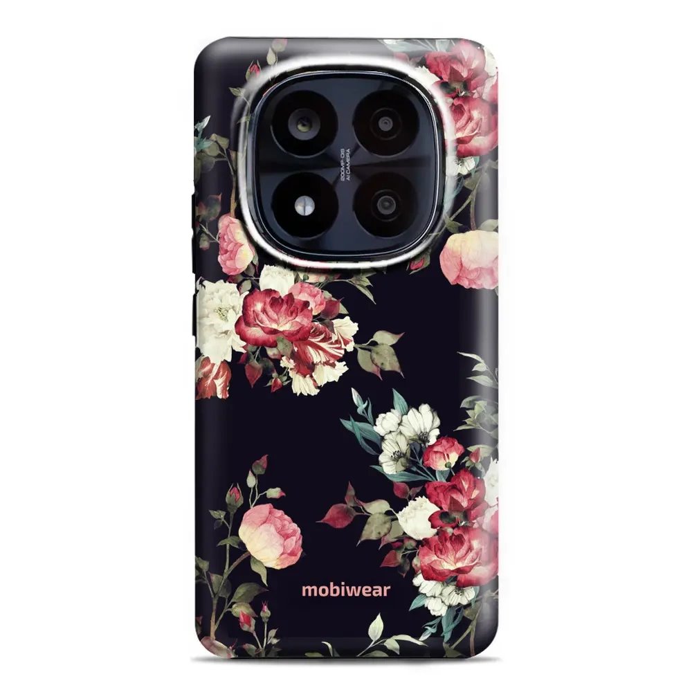 Odolný obal Mobiwear Elite Pro - Xiaomi Redmi Note 14 Pro Plus 5G - ED11E Růže na černé