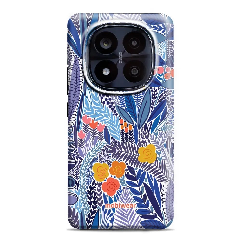 Odolný obal Mobiwear Elite Pro - Xiaomi Redmi Note 14 Pro Plus 5G - EP03E Modrá květena