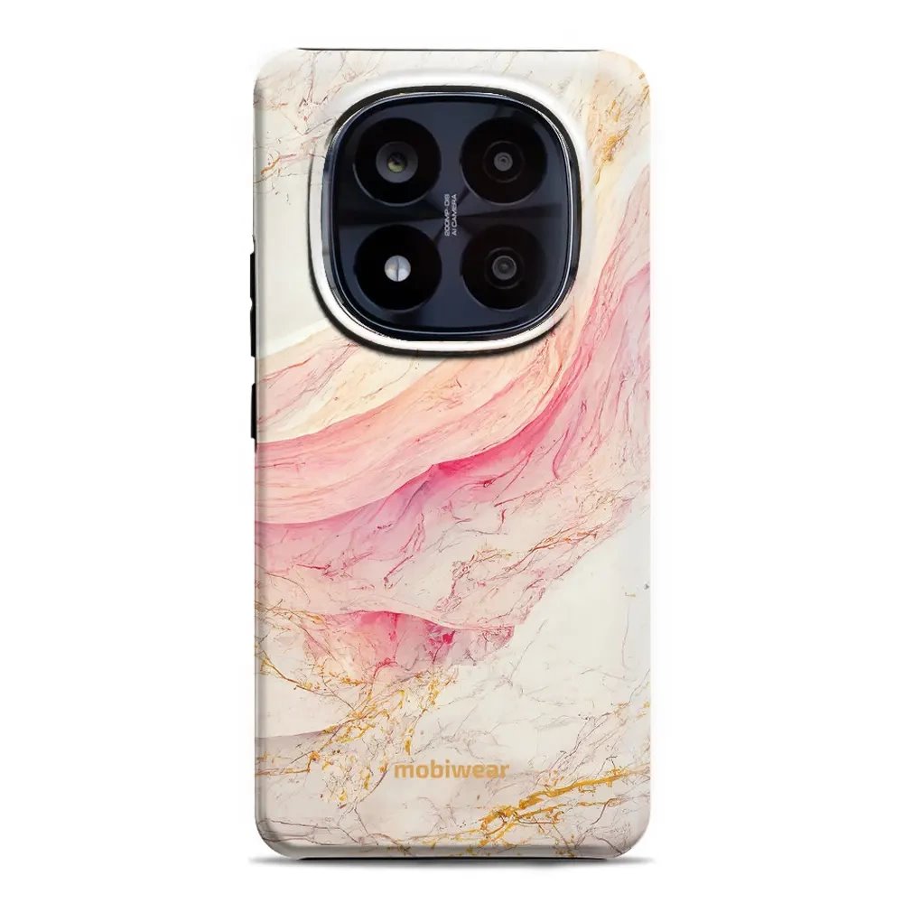 Odolný obal Mobiwear Elite Pro - Xiaomi Redmi Note 14 Pro Plus 5G - EP32E Růžový a zlatavý mramor