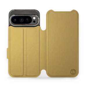 Flipové pouzdro Mobiwear - Google Pixel 9 Pro - Zlatavé a šedé