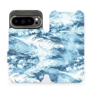 Flipové pouzdro Mobiwear - Google Pixel 9 Pro - M058S Světle modrá horizontální pírka