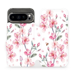 Flipové pouzdro Mobiwear - Google Pixel 9 Pro - M124S Růžové květy