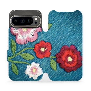 Flipové pouzdro Mobiwear - Google Pixel 9 Pro - MD05P Džínové květy