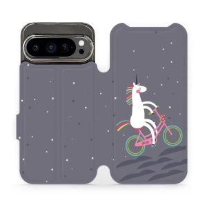 Flipové pouzdro Mobiwear - Google Pixel 9 Pro - V024P Jednorožec na kole
