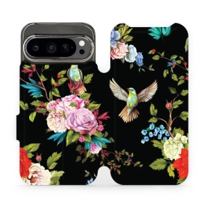 Flipové pouzdro Mobiwear - Google Pixel 9 Pro - VD09S Ptáčci a květy
