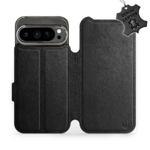 Kožené flip pouzdro Mobiwear - Google Pixel 9 Pro - Černé