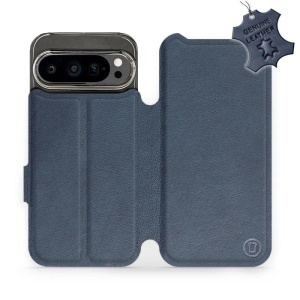 Kožené flip pouzdro Mobiwear - Google Pixel 9 Pro - Modré