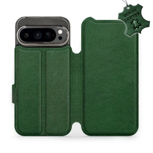 Kožené flip pouzdro Mobiwear - Google Pixel 9 Pro - Zelené 