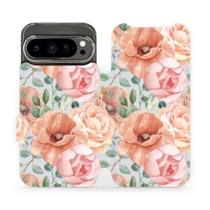 Flipové pouzdro Mobiwear - Google Pixel 9 Pro - MP02S Pastelové květy