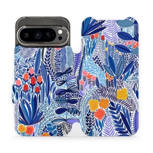 Flipové pouzdro Mobiwear - Google Pixel 9 Pro - MP03P Modrá květena
