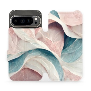 Flipové pouzdro Mobiwear - Google Pixel 9 Pro - VP33S Růžový a zelenkavý mramor