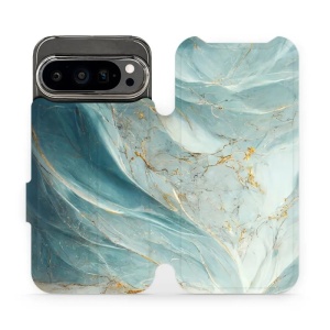 Flipové pouzdro Mobiwear - Google Pixel 9 Pro - VP34S Zelenkavý a zlatavý mramor