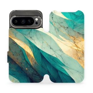 Flipové pouzdro Mobiwear - Google Pixel 9 Pro - VP37S Zlatavý a zelenkavý mramor