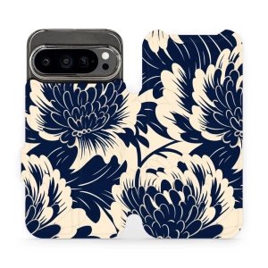 Flipové pouzdro Mobiwear - Google Pixel 9 Pro - VA40S Modré a béžové květy