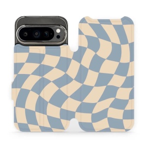 Flipové pouzdro Mobiwear - Google Pixel 9 Pro - VA59S Modrá a béžová šachovnice