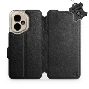 Kožené flip pouzdro Mobiwear - Honor 400 - Černé