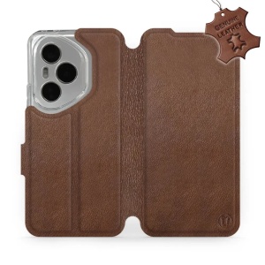 Kožené flip pouzdro Mobiwear - Honor 400 Pro - Hnědé