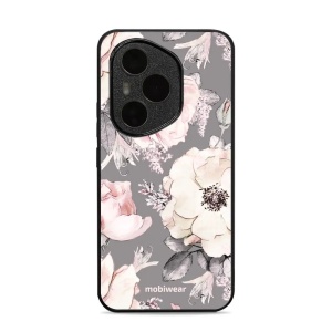 Lesklý kryt Mobiwear Glossy - Honor 400 Pro - G034G - Květy na šedém pozadí