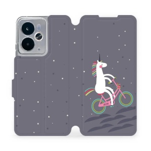 Flipové pouzdro Mobiwear - Realme 14 5G - V024P Jednorožec na kole