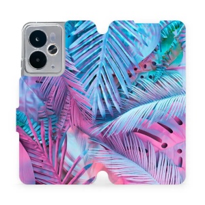 Flipové pouzdro Mobiwear - Realme 14 5G - MG10S Fialové a modré listy