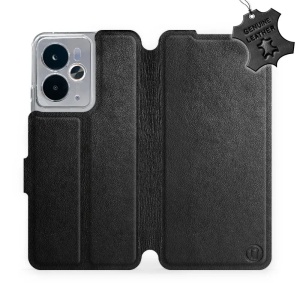 Kožené flip pouzdro Mobiwear - Realme 14T 5G - Černé