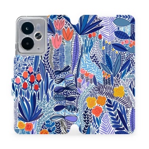 Flipové pouzdro Mobiwear - Realme 14 5G - MP03P Modrá květena