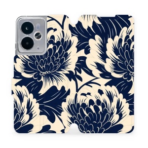 Flipové pouzdro Mobiwear - Realme 14T 5G - VA40S Modré a béžové květy