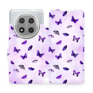 Flipové pouzdro Mobiwear - Honor Magic7 Lite 5G - VP76S Fialoví motýlci