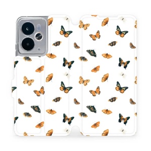 Flipové pouzdro Mobiwear - Realme 14 5G - VP77S Oranžoví motýlci