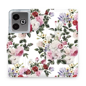 Flipové pouzdro Mobiwear - Realme GT 7 - MD01S Růže na bílé
