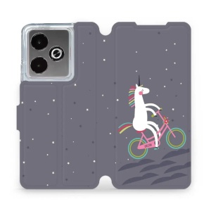 Flipové pouzdro Mobiwear - Realme GT 7 - V024P Jednorožec na kole