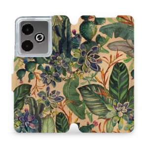Flipové pouzdro Mobiwear - Realme GT 7 - VP05S Sukulenty