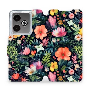 Flipové pouzdro Mobiwear - Realme GT 7 - VP48S Pestré kvítky