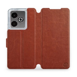 Flipové pouzdro Mobiwear - Realme GT 7T - Hnědé a šedé - VÝPRODEJ