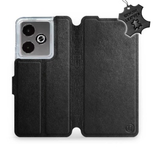 Kožené flip pouzdro Mobiwear - Realme GT 7T - Černé