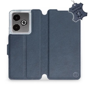 Kožené flip pouzdro Mobiwear - Realme GT 7T - Modré