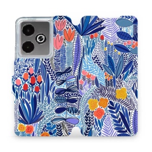 Flipové pouzdro Mobiwear - Realme GT 7T - MP03P Modrá květena
