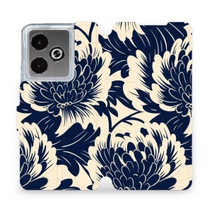 Flipové pouzdro Mobiwear - Realme GT 7T - VA40S Modré a béžové květy