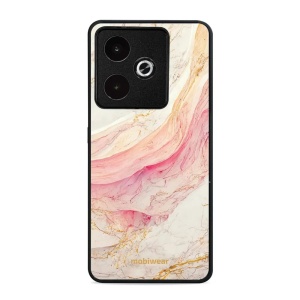 Lesklý kryt Mobiwear Glossy - Realme GT 7 - G027G - Růžový a zlatavý mramor