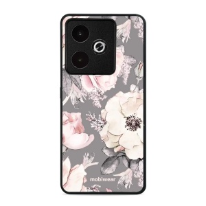 Lesklý kryt Mobiwear Glossy - Realme GT 7 - G034G - Květy na šedém pozadí