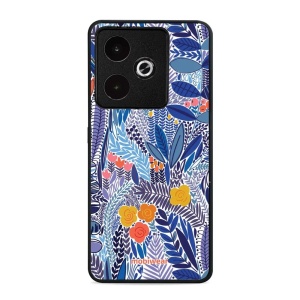 Lesklý kryt Mobiwear Glossy - Realme GT 7 - G037G - Modrá květena