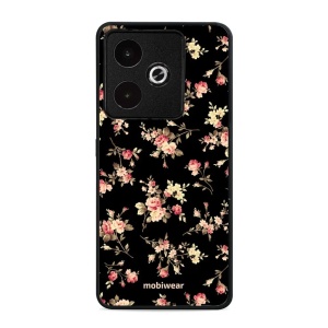 Lesklý kryt Mobiwear Glossy - Realme GT 7 - G039G - Květy na černé