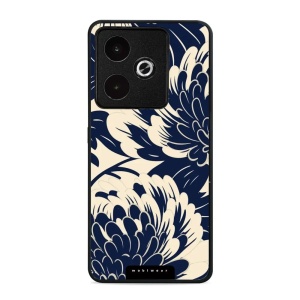 Lesklý kryt Mobiwear Glossy - Realme GT 7 - GA40G Modré a béžové květy