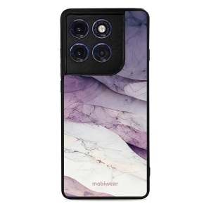 Lesklý kryt Mobiwear Glossy - Motorola Edge 60 Pro - G028G - Bílý a fialový mramor