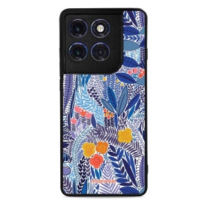 Lesklý kryt Mobiwear Glossy - Motorola Edge 60 Pro - G037G - Modrá květena