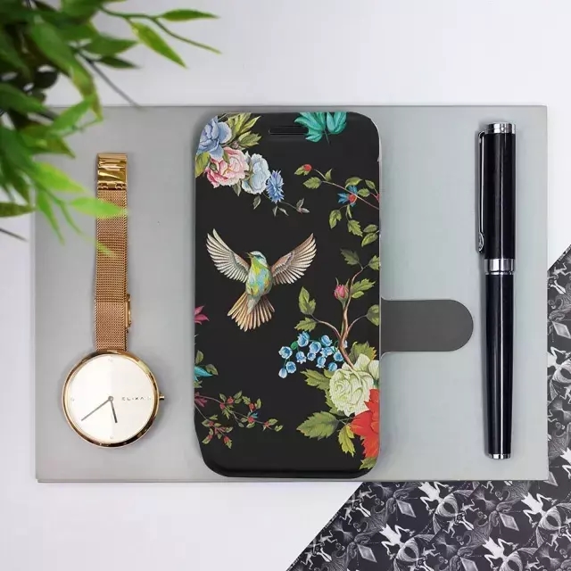 Flipové pouzdro Mobiwear - Huawei P60 Pro - VD09S Ptáčci a květy