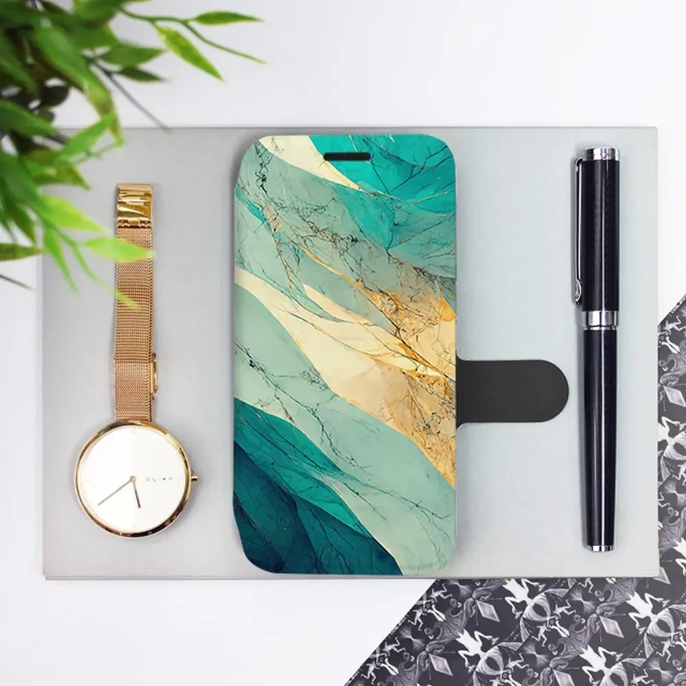 Flipové pouzdro Mobiwear - Sony Xperia 10 V - VP37S Zlatavý a zelenkavý mramor